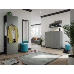 Ensemble meubles d'entrée Gala-L 4pcs 30 paires avec miroir Cendre