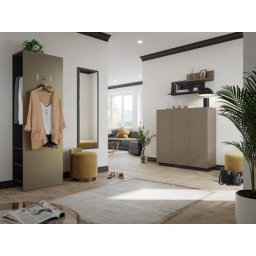 Ensemble meubles d'entrée Gala-L 4pcs 30 paires avec miroir Sable