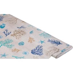 Linge de table épongeable - toile cirée « motif bord de mer - corails »