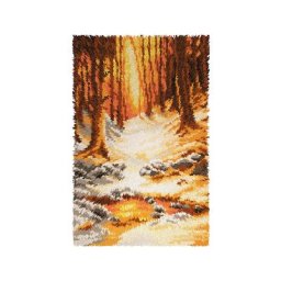 Tapis au point noué « forêt », 50 x 74,5 cm