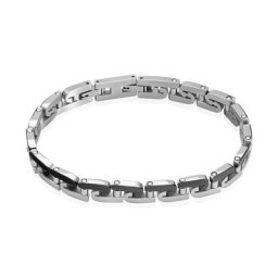 Bracelet Jourdan Wild Acier Blanc Et Noir