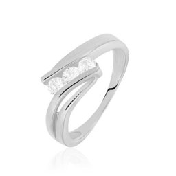 Bague Cascade Argent Blanc Oxyde De Zirconium