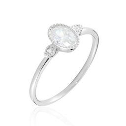 Bague Argent Blanc Afonso Oxyde De Zirconium