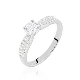 Bague Solitaire Solitea Argent Blanc Oxyde De Zirconium