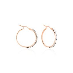 Créoles Sandrine Or Rose Strass