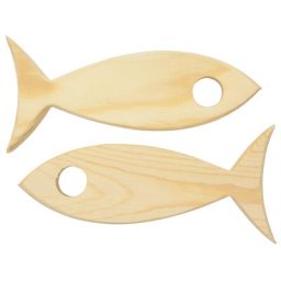 Porte vases éprouvettes ""poisson"" en bois, 17 x 5 x 2 cm, 2 pièces