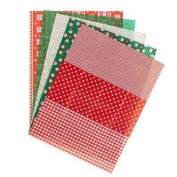 Papier décopatch « Noël », rouge-vert, 30 x 40 cm, 5 feuilles