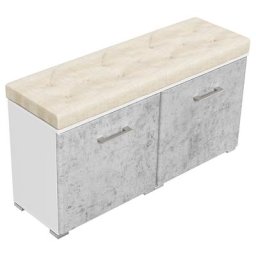 Banc à chaussures Emotion armoire pour 8 paires 105x55 cm Blanc-béton