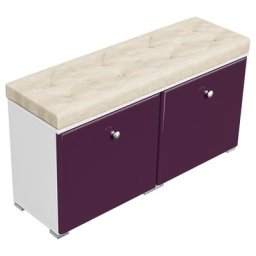 Banc à chaussures Comfort armoire pour 8 paires 105x55 cm Blanc-mûre