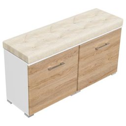 Banc à chaussures Emotion armoire pour 8 paires 105x55 cm Blanc-chêne