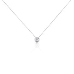 Collier Columbine Or Blanc Oxyde De Zirconium Blanc