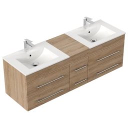 Meuble salle de bain double vasque Roma XL décor chêne