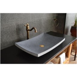 Vasque en pierre naturelle granit gris vA©ritable salle de bain BALI