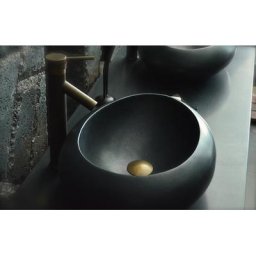 Vasque A poser en pierre naturelle granit noir vA©ritable luxe COCOON SHADOW