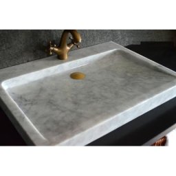 Vasque pierre design marbre Carrare vA©ritable 70cm CALVI WHITE