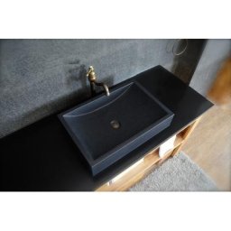 Vasque en pierre granit noir vA©ritable luxe TORRENCE SHADOW