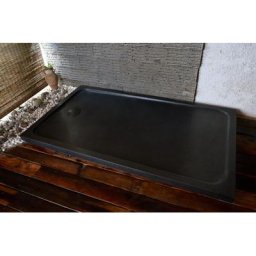 Receveur de douche 140x90 pierre vA©ritable granit noir SPACIUM SHADOW