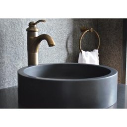 Vasque ronde pierre naturelle basalte noir RONDO DARK