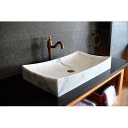 Vasque en marbre blanc pierre naturelle TOJI WHITE