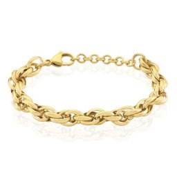 Bracelet Chaine Epaisse Acier Dore Dusty