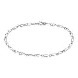 Bracelet Ophelio Maille Alternee 1/1 Or Blanc