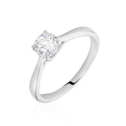 Bague Solitaire Fiona Or Blanc Diamant Synthetique