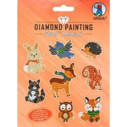 Ursus Kit créatif stickers broderie diamant « animaux de la forêt », 8 stickers