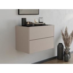 Meuble de rangemt Urban à suspdre à 2 tiroirs push to op Creme-Grafit