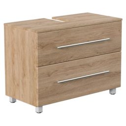 Meuble sous vasque 85 cm avec pieds décor chêne