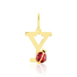 Pendentif Helidie Coccinelle Lettre Or Jaune