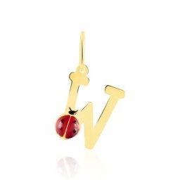 Pendentif Helidie Coccinelle Lettre Or Jaune