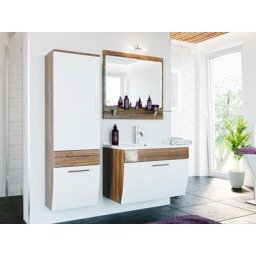 Ensemble de meuble de salle de bain Paloma Noyer-Blanc 4-pièces
