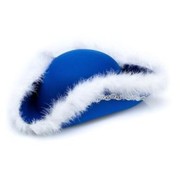 Chapeau de majorette avec plumes de marabout, bleu