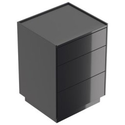 Table de chevet Lux M 50cm avec 3 tiroirs Push to Open Graphite brillant