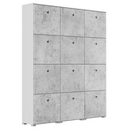 Meuble à chaussures XXXL Comfort pour 48 paires Blanc-béton