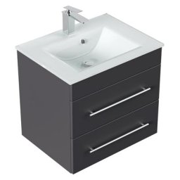 Meuble salle de bain VITRO vasque en verre SoftClose anthracite satiné