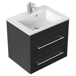 Meuble salle de bain Milet noir satiné