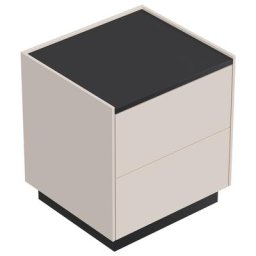 Table de chevet Concepto M 50cm B avec 2 tiroirs Push to Open Creme Graphite