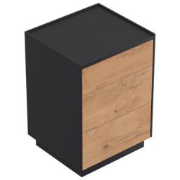 Table de chevet Lux M 50cm avec 3 tiroirs Push to Open Oak
