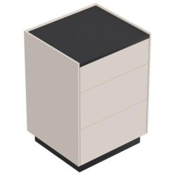 Table de chevet Lux M 50cm avec 3 tiroirs Push to Open Creme Graphite