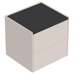 Table de chevet Somnia M 50cm A avec 2 tiroirs Push to Open Creme Graphite