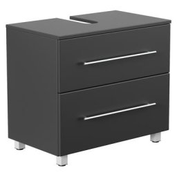 Meuble sous vasque 70 cm avec pieds noir aspect satiné