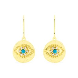 Boucles D'oreilles Pendantes Firmine Or Jaune Oxyde De Zirconium