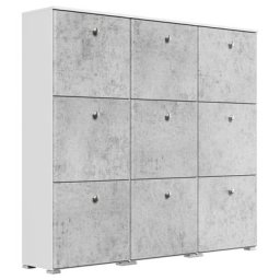 Meuble à chaussures XL Comfort pour 36 paires Blanc-béton