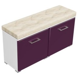 Banc à chaussures Emotion armoire pour 8 paires 105x55 cm Blanc-mûre