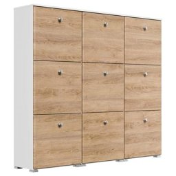 Meuble à chaussures XL Comfort pour 36 paires Blanc-chêne