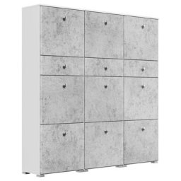 Meuble à chaussures XXL Comfort pour 36 paires Blanc-béton