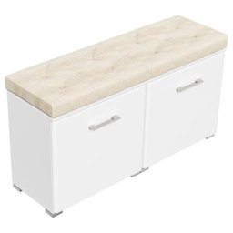 Banc à chaussures Emotion armoire pour 8 paires 105x55 cm Blanc-blanc brillant