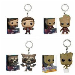 KO MOVIES MARVEL-Porte-clés avec Piles Gardiens de la Galaxie 2 PhtalGroot Baby Groot Star-Lord