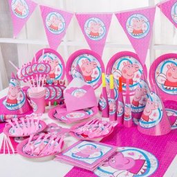 Jouet de décoration d'anniversaire Peppa Pig fournitures de fête poulet queplate fourchette